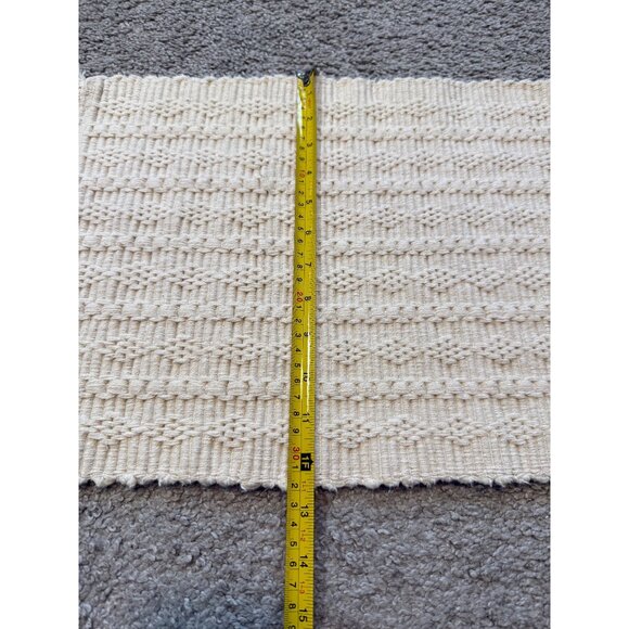 Handwoven Cotton Placemats Set Of 4 With Fringe Boho Diamond Natural Farmhouse - Picture 5 of 5